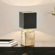 Bordlampe Ouro, sort/antik bronze, 35 cm, tekstil/keramik