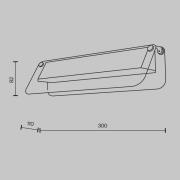 LED-væglampe FLAT, ravfarvet/messing, bredde 30 cm, glas/metal