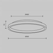 LED-loftlampe Orign, Ø 60 cm, sort, metal/sten