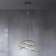 LED-hængelampe PURE E-Flying Rings, mystic grey, Ø110cm, CCT
