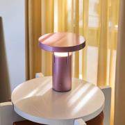 HÜBSCH LED-batteridrevet bordlampe BringMe Mini, pink metallic, 20 cm