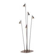 udendørs LED-gulvlampe Brisa, 5 lyskilder, brun mat