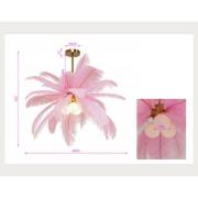 KARE hængelampe Feather Palm, lyserød, fjer, Ø 87 cm, G9