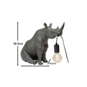 KARE bordlampe Sitting Rhino, grå, 39 cm høj, E27