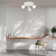 Loftlampe Trogir, beige, 3 lyskilder, stål, Ø 30 cm
