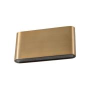 LED-væglampe Semi M, aluminium, guld, længde 17,5 cm