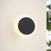 Arcchio udendørs LED-væglampe Gravo, Ø 16 cm, sort, IP65