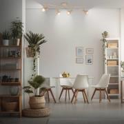 Loftspot Tapp, beige, længde 61 cm, 4 lyskilder, metal GU10