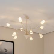 Gloriosa loftlampe, glas, creme, 10 lyskilder