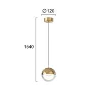 LED-pendellampe Zirea, guldfarvet, Ø 12 cm, metal