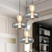 LED-hængelampe Sire, Ø 42 cm røg/bronze metal/glas 3 lyskilder