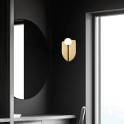 Væglampe Fedora, højde 37 cm, guldfarvet, metal/glas