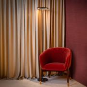 LED-gulvlampe Celeste, sort, højde 174 cm, metal