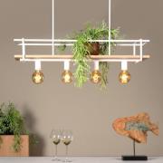 Hængelampe Milonga, hvid, længde 100 cm, metal/træ