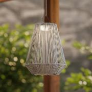 Lindby LED-solcellelampe Austas, grå, Ø 32 cm, USB, IP54