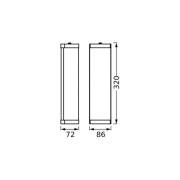OSRAM væglampe BATHROOM, krom Længde 32 cm Metal/glas IP44