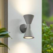 Lucande udendørs væglampe Xalor, grå, IP65, metal, GU10