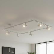 Lindby skinnesystem Linaro, GU10, 6 lyskilder, hvid, O-form