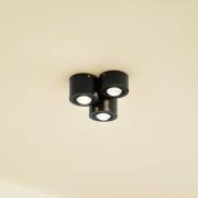 Lindby Downlight Jyla, 3 lyskilder, sort mat, GX53