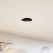 PRIOS forsænket loftlampe Fibur, sort, zink, Ø 8,2 cm, 3 stk.