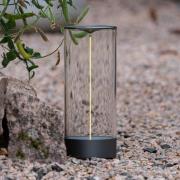 LED-batteridrevet bordlampe Edison, højde 32 cm, grå/klar, IP54