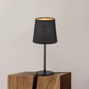 Bordlampe Rimini, sort, tekstil, højde 30 cm, E14