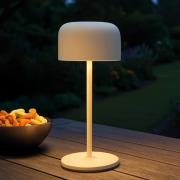 LED-batteridrevet bordlampe Finley sandbeige Højde 22 cm Metal, IP54