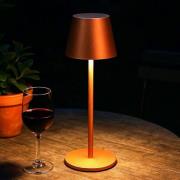 LED-batteridrevet bordlampe Viletto, rustfarvet, højde 36 cm, IP54