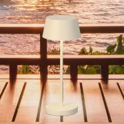 LED-batteridrevet bordlampe Sienna Pro sandbeige, 24 cm, metal IP54