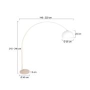 Bue-gulvlampe Sparkled Light creme/hvid, 240 cm plast