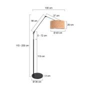 Gulvlampe Prestige Chic sort/brun, højde 250 cm, kork