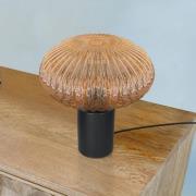 Bordlampe Bloeba, Ø 30 cm sort/ravfarvet, glas