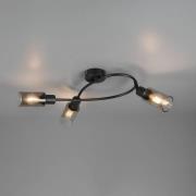 Spotlight Mars, længde 45 cm, sort mat, 3 lyskilder, metal E14
