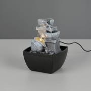 LED-bordlampe Luma, brun, højde 18 cm, kunstharpiks, USB