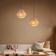 Hængelampe Lucille, brun, Ø 20 cm, papirgarn, E27