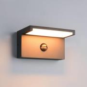 udendørs LED-væglampe Ravi, antracit Bredde 18 cm Sensor, IP54