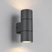 Udendørs væglampe Parana, antracit, højde 16 cm, metal, 2 lyskilder.