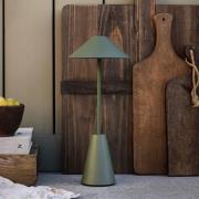 Globen Lighting Akku-udendørs bordlampe Cannes, grøn, IP54