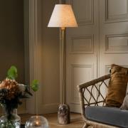Globen Lighting Gulvlampe Gino, fod i marmor, beige, 145 cm