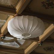 Globen Lighting Loftlampe BLADVERK, hvid, Ø 50 cm, tekstil