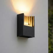 Lindby udendørs LED-væglampe Aurali, 1 lyskilde, sort, IP65