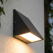 Lindby udendørs LED-væglampe Triava, sort, aluminium, IP65