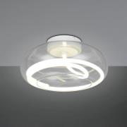 LED-loftlampe Tarsia, hvid mat, Ø 40 cm glas