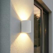 Lindby udendørs LED-væglampe Ralino, hvid, 2 lyskilder, IP65