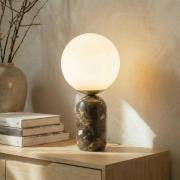 Lindby bordlampe Lennes x Eva Söllner, brun, marmor, Ø20cm