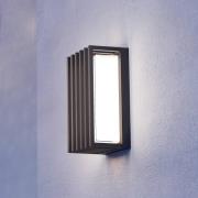 Genovese udendørs LED-væglampe, sort, højde 24 cm, sensor