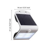 Lamozzo solcelledrevet LED-væglampe, hvid, højde 21 cm, sensor