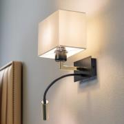 Væglampe Harry, kantet, sort/messing/hvid