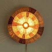 GOOD & MOJO væglampe Serengeti, Ø45cm, brun, jute, stik