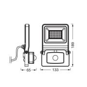 OSRAM udendørs spotlampe ENDURA FLOOD, grå, sensor 30 W 840 IP44